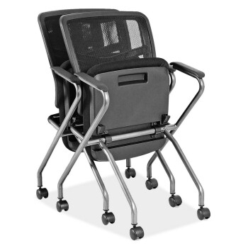 black folded chairs on wheels